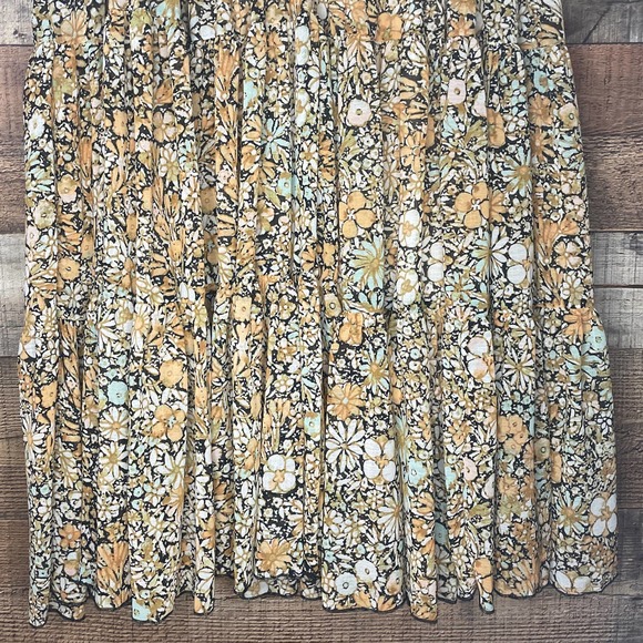 Free People Feeling Groovy Maxi Dress Black Combo Floral Size Small - Picture 5 of 14